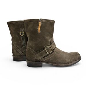 Fiorentini + Baker Suede Moto Ankle Boots Boho Biker Steampunk Urban 40/ 10 RARE